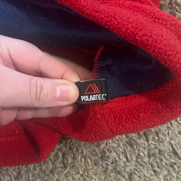 Vintage LL Bean Outdoors Vest Mens Red Fleece Full Zip - Picture 5 of 6